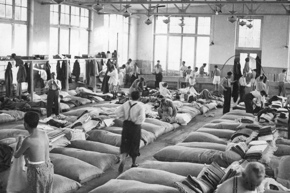 Collection camp for German emigrants in Switzerland 1939