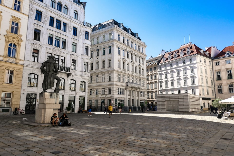 Judenplatz square in Vienna, Austria