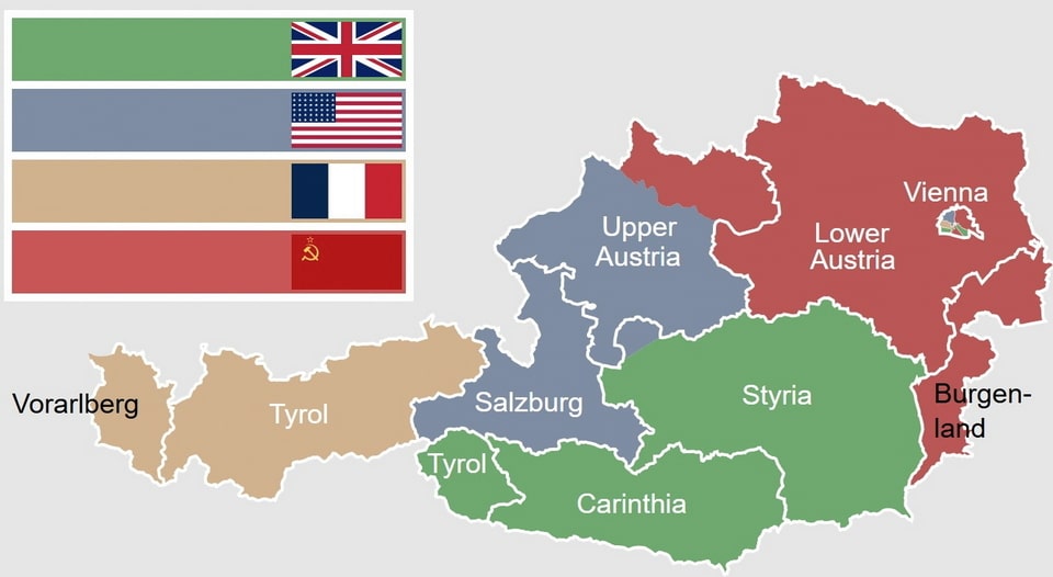 Austria Occupation Zones 1945-1955