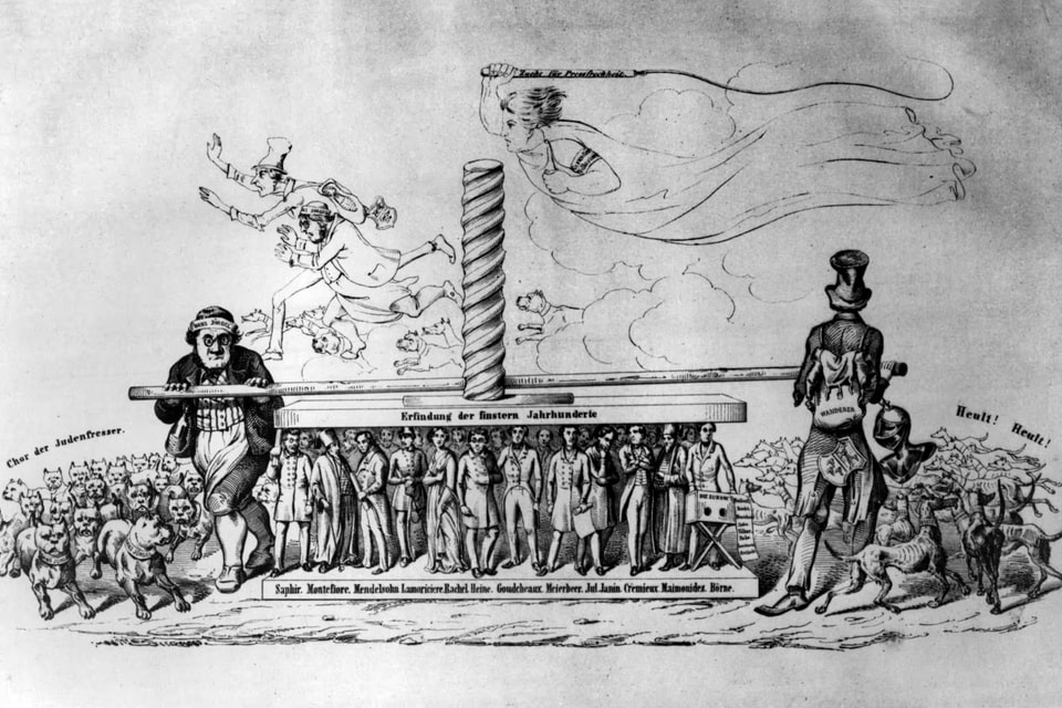 Vienna, Austria, An antisemitic caricature from the Revolution of 1848