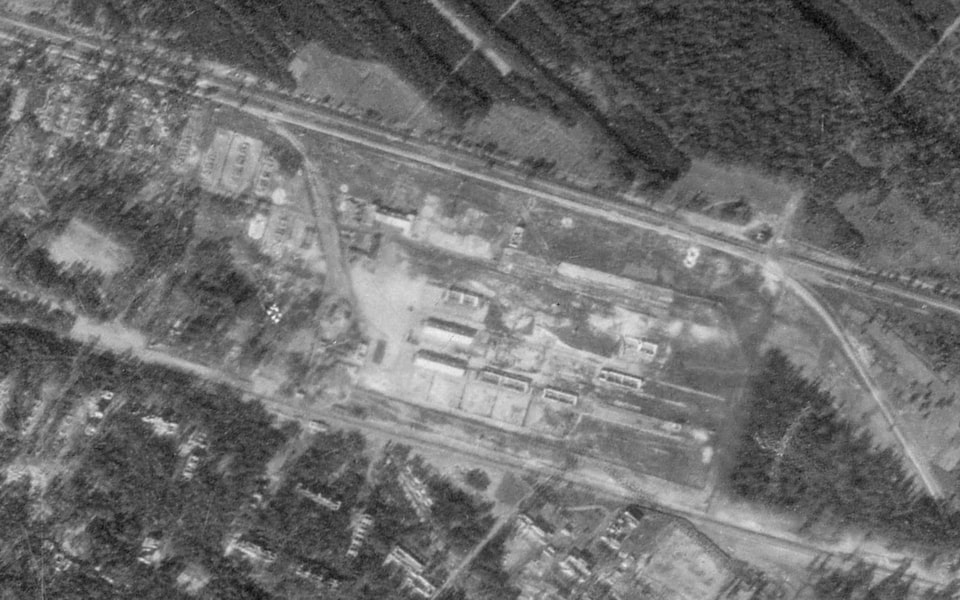 A german aerial photo of the camp territory near Darnytsia