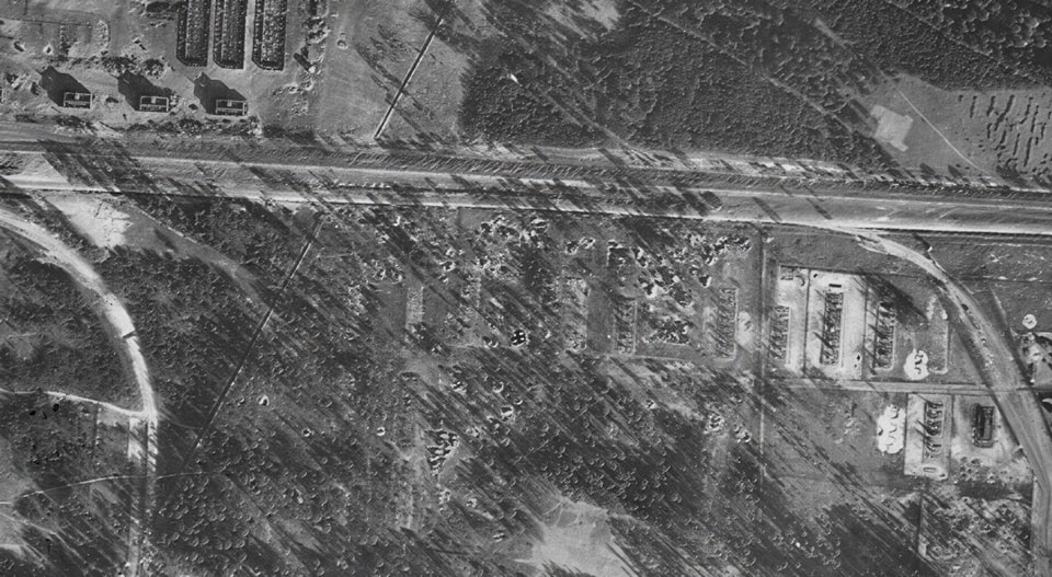 An aerial photograph of Stalag 339 in Kyiv
