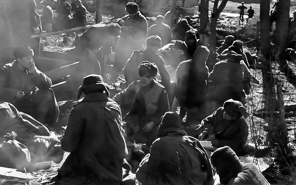 Soviet prisoners of war in a camp in the Ukraine in 1941