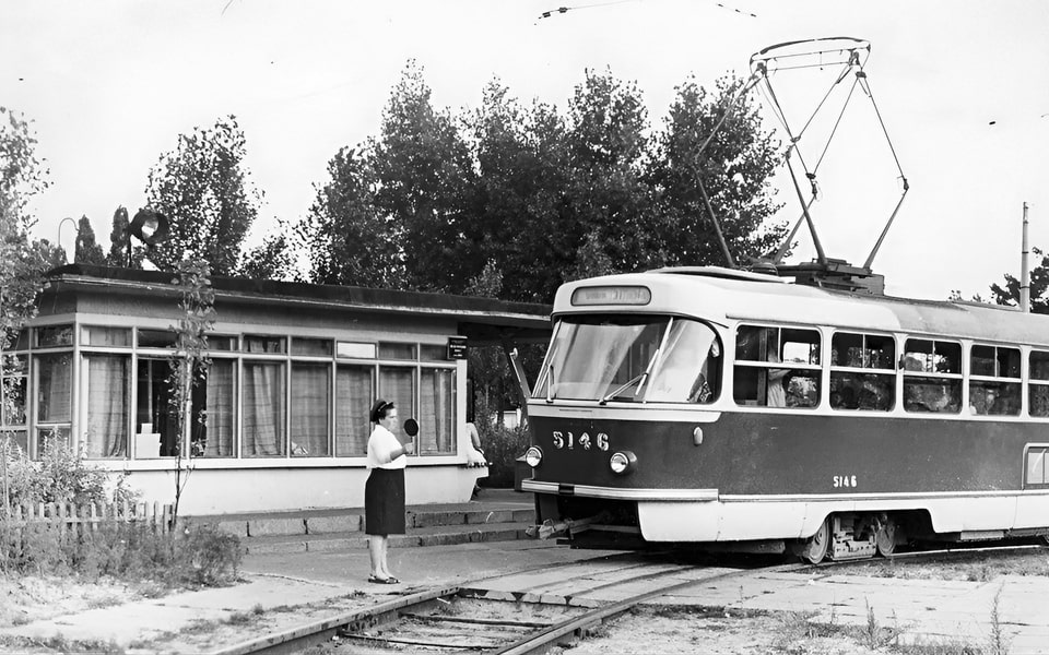 A tram station just next to the former camp