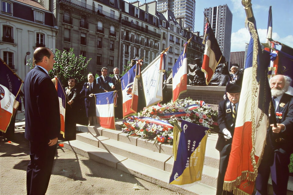 Jacques Chirac attends the commemorative ceremony for the Vel' d'Hiv' roundup