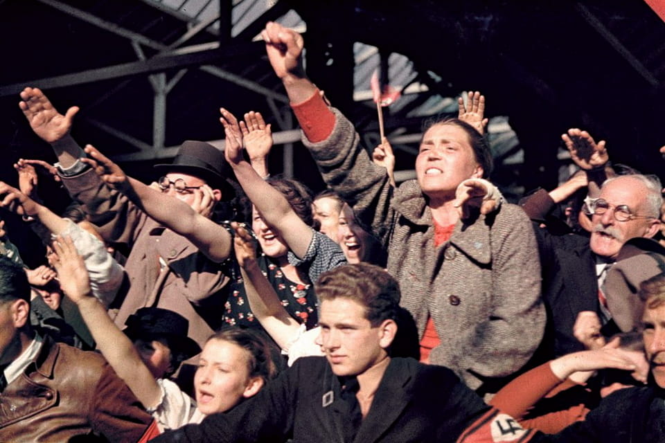Crowds cheered Adolf Hitler’s campaign to unite Austria and Germany, 1938