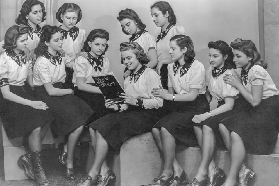 The girls, members of Budapest’s Neolog Jewish high school gymnastics team 1941