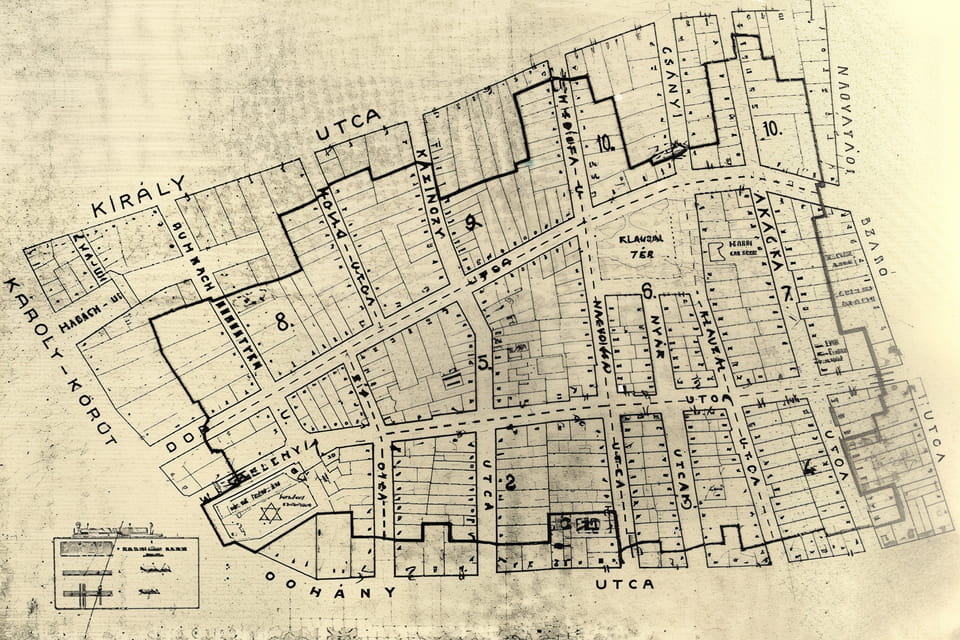 Area of the ghetto by decree of Gábor Vajna (1944)