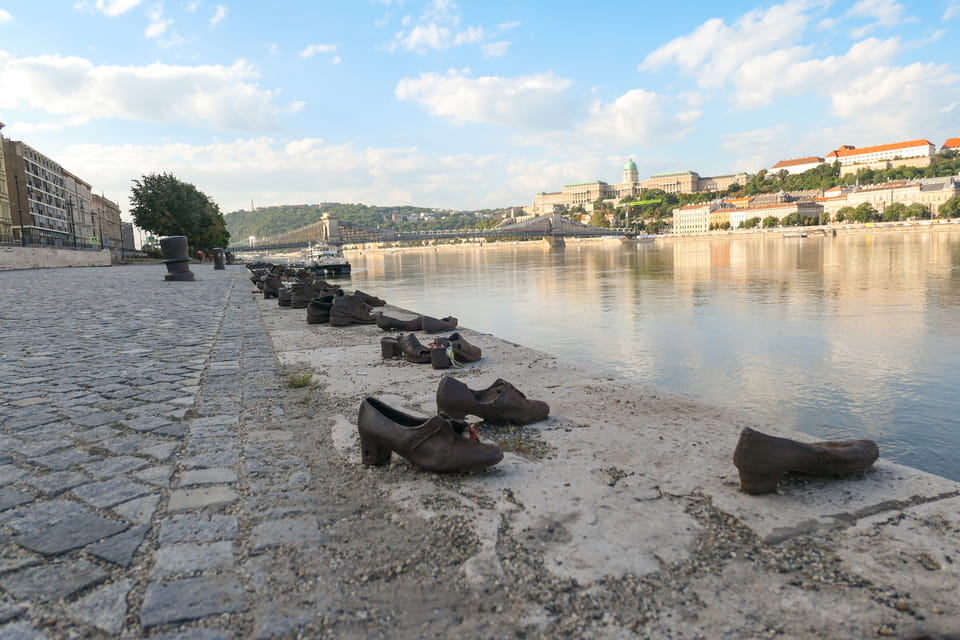Shoes on the Danube Bank on the same stretch of the Pest quay where Arrow Cross militiamen shot Jews in 1944–1945