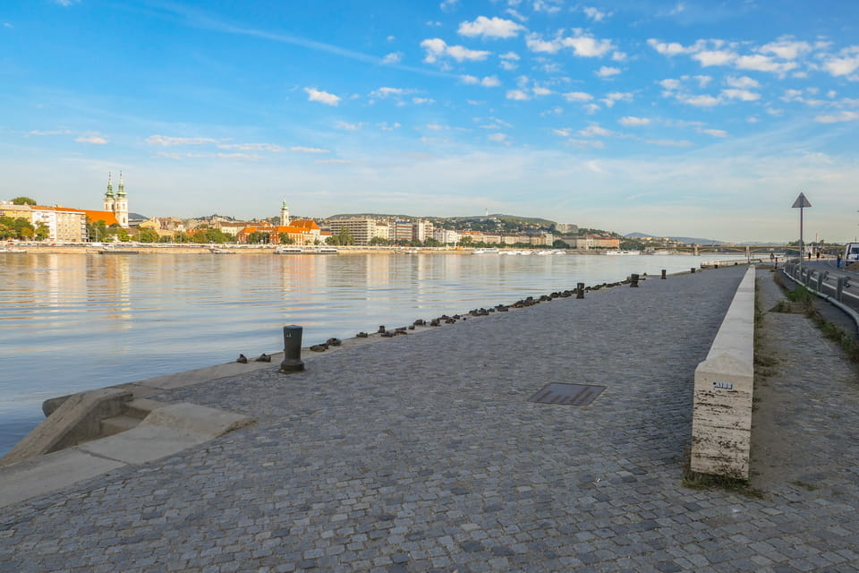 Shoes on the Danube Promenade, the Holocaust memorial to the victims shot into the river by the Arrow Cross in 1944–1945, photographed in 2021