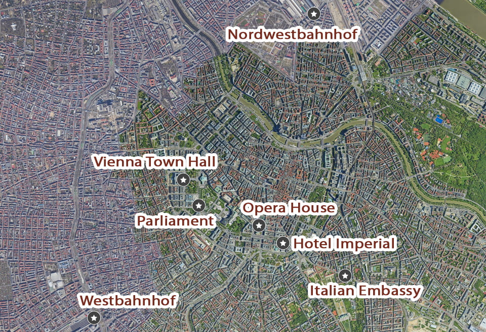 Hitler's route across Vienna during his April, 1938 visit on the eve of the Austrian referendum